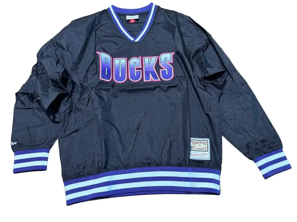 Milwaukee Bucks Mitchell & Ness NBA Wind Breaker Jacket Men’s Large L NWOT New